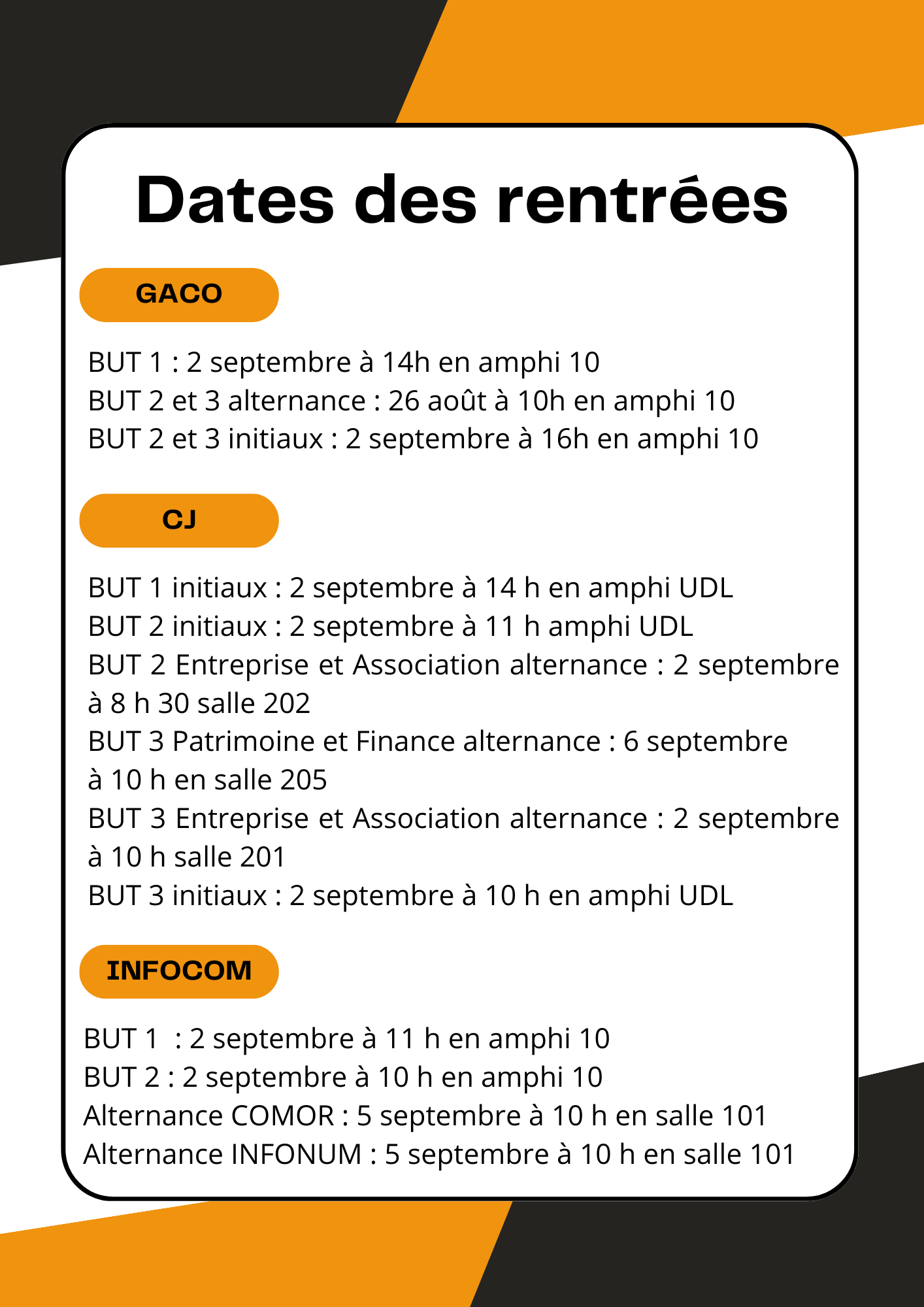 Dates rentrées 1