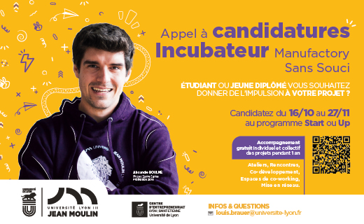 Candidatures Incubateur Manufactory Sans Souci 2024